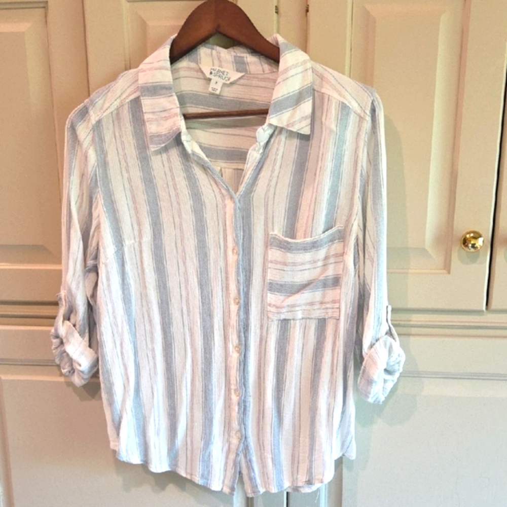 Market & Spruce Multicolor Striped Shirt